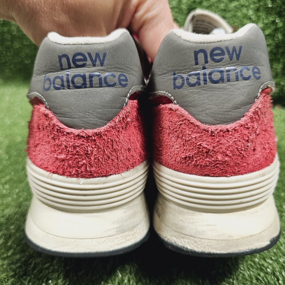 New Balance 574 Premium OG Pack Varsity Red Suede Shoes Mens Size 10 - Picture 6 of 12